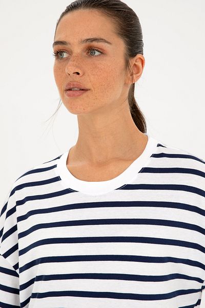 U.S. Polo Assn. Tricou alb de damă cu gât crew 50285841 -VR013