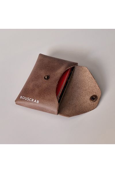 bouscrab Πορτοφόλι για κέρματα από γνήσιο δέρμα