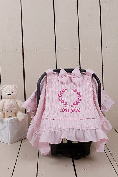 JUNİPERUS Pike Fırfırlı Kişiye Özel Nakışlı Puset Örtüsü