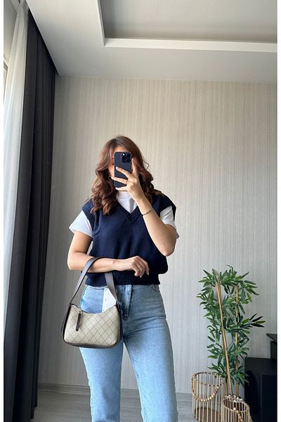 FASİON Navy Blue Sweater