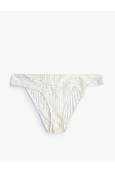 Koton Ψηλόμεση Hipster εσώρουχα Lace Ribbed Modal Mixed