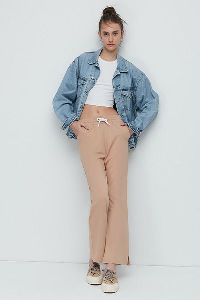C&City Pantaloni de sport Slit Flare Leg 741 Milk Coffee