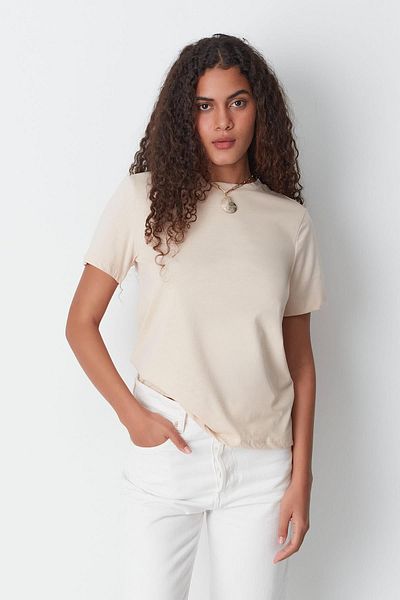 C&City 2-Piece Crew Neck Basic T-Shirt - Short Sleeve, 960 Grey/Beige