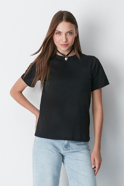 C&City Μπλουζάκι 960 Model Black Basic - Crew Neck, κοντό μανίκι, 2 Pack