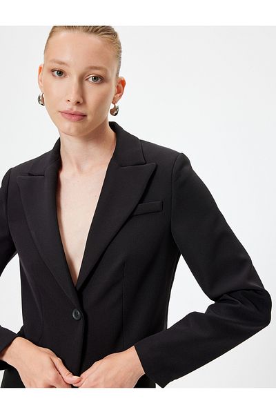 Koton Bunda Crop Blazer s dvojitým zapínáním na knoflíky