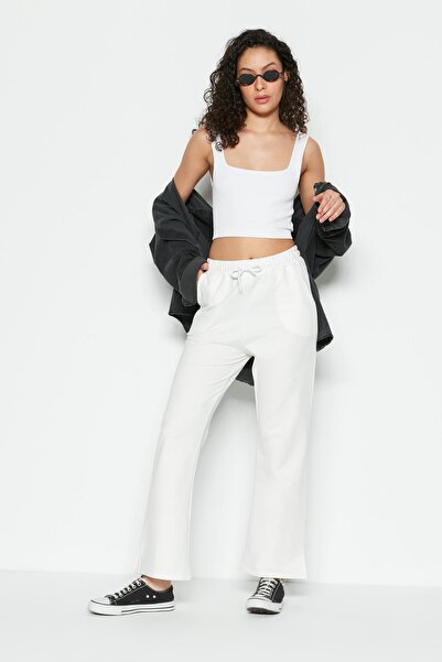 C&City Slit Flared Sweatpants 741 Ecru