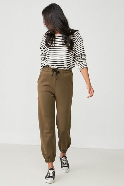 C&City Jogger elastische Sport-Jogginghose 806 Khaki