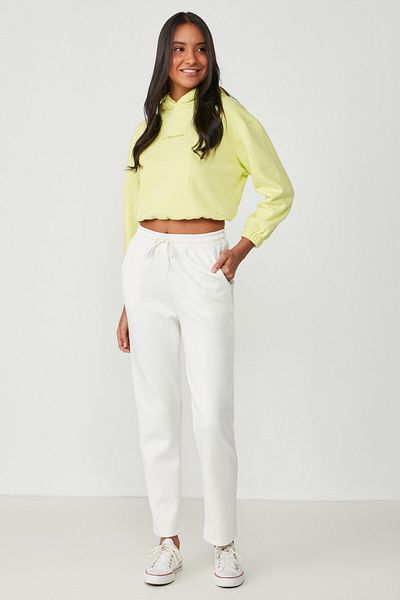 C&City Jogginghose mit geradem Bein 801 Ecru