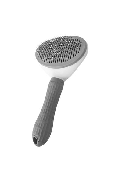 Angoravi Cat Dog Comb with Self-Cleaning Buttons Gray 10 X 20 cm