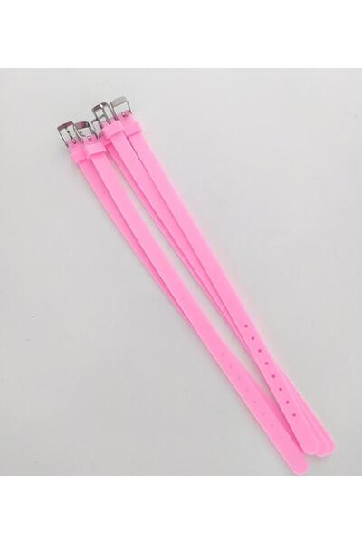 Hd Marketim Bileklik 5 Li Silikon Pembe 08 Mm Ayarlanabilir Charm Takılabilen...