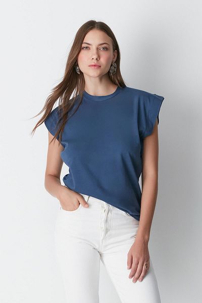 C&City Μπλουζάκι Cagla/Indigo Crew με κοντό μανίκι 2 τεμαχίων 958
