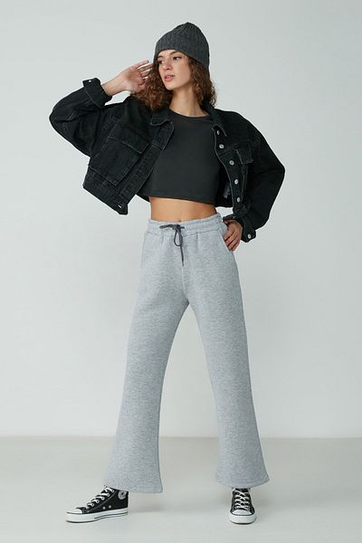 C&City 904 Model Gray Wide Leg Spanish Sweatpants