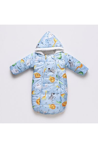 MAİBELLA Plush Winter Jumpsuit for Baby Boy Girl - Astronaut Cosmonaut with Forest Animal Figure and Zipper
