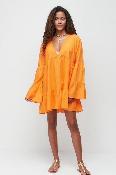 C&City Pareo Strandkleid 22329 Orange Neon