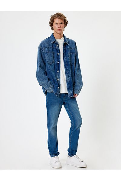 Koton Geknöpfte Slim-Fit-Jeans mit Standard-Taille – Brad Jean