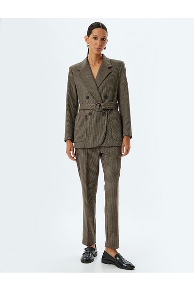 Koton Carrot Cut Short Leg Standard Waist Trousers