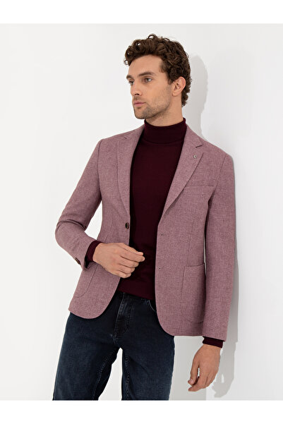 Cacharel Gül Kurusu Slim Fit Yün Karışımlı Mikro Desenli Ceket 50260594-VR026