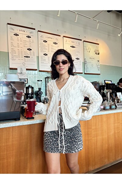 Nopen Knitwear Lace-Up Women's Knitwear Cardigan