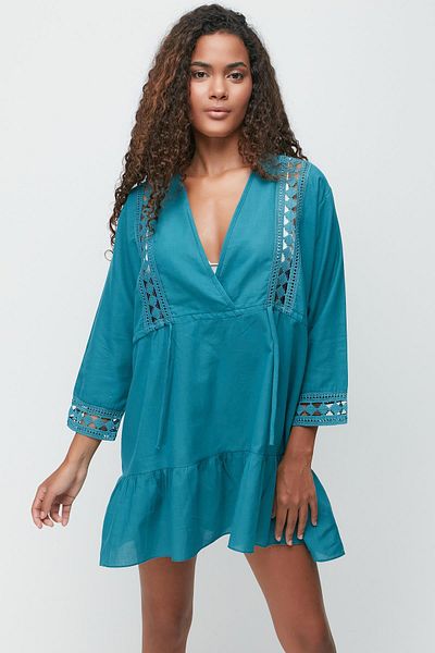 C&City Rochie Pareo Beach 22411 Petrol Green