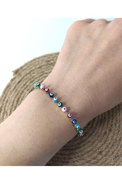 Hd Marketim Brățară Evil Eye, colorată, cu margele, ridicare reglabilă Brățar...