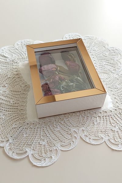 Verda Çerçeve 15x20x5 cm Πλαίσιο μνήμης New Fashion Flower - Κουτί με βαθύ τριαντάφυλλο