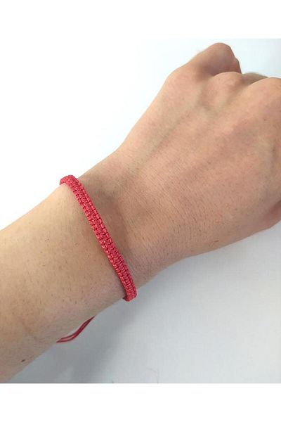 Hd Marketim Red Macrame Bracelet - Lucky Love Rope Adjustable Bracelet