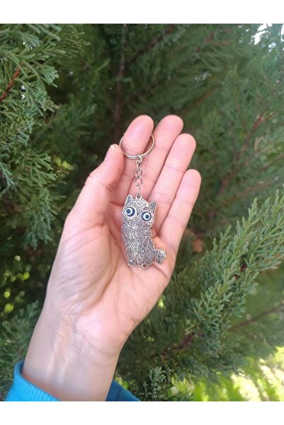 Hd Marketim Breloc cu pisică inele, amuletă împotriva ochilor răi, cu mărgele, pentru geanta de mașină, portofel, ornament