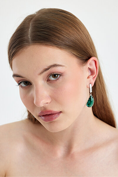 byozanyılmaz GREEN TOURMALINE STONE EARRING