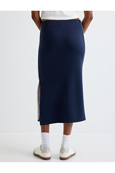 Koton Τυπική μέση μίντι φούστα μολύβι με λεπτομέρεια ρίγες στα πλαϊνά