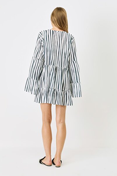 C&City Pareo 22329 Model Beach Dress - Μπλε/Λευκό