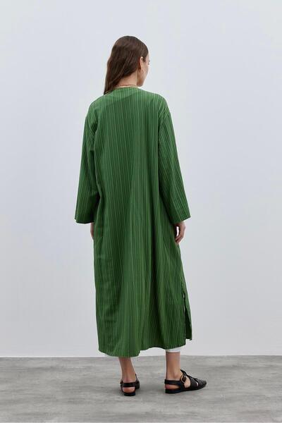 Fahhar Άνετο γυναικείο κιμονό με πράσινη υφή