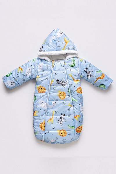 MAİBELLA Plush Winter Jumpsuit for Baby Boy Girl - Astronaut Cosmonaut with Forest Animal Figure and Zipper