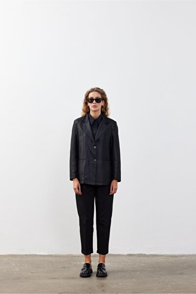 Fahhar Black Oversize Single Button Blazer