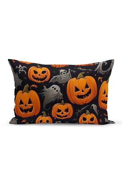 Bertille Home Seria de toamnă 30x50 cm Husă de pernă imprimată digital pe două fețe (toamna de Halloween)