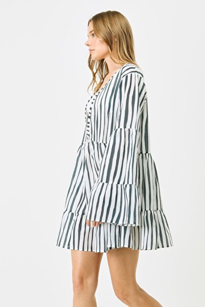 C&City Pareo 22329 Model Beach Dress - Μπλε/Λευκό