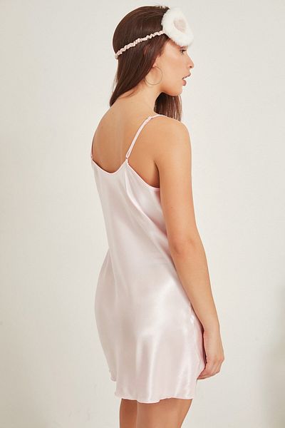 C&City 005 Damen-Nachthemd aus Satin in Rosa