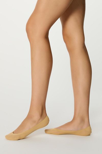 C&City Laser Cut Combed Cotton Ballerinas - Skin Color Socks