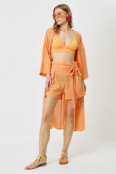 C&City 9069 Modell-Kimono-Set mit Shorts mit Melonenmuster