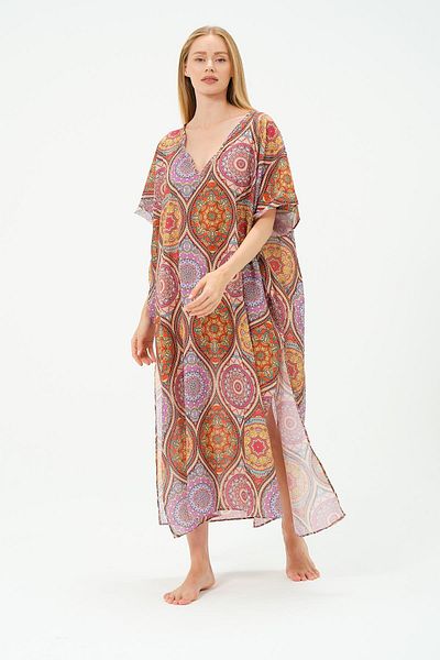 C&City Orange Plus Size Pareo Beach Dress - 22330