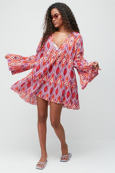 C&City Pareo Beach Dress 22329 Red/Purple