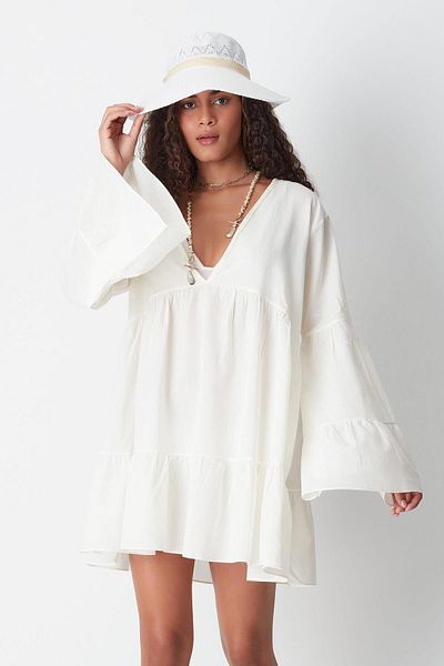 C&City Ecrufarbenes Pareo-Strandkleid - 22329