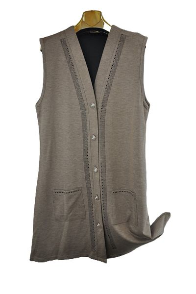 elma abone New Season Ecrin 5 Button Long Vest
