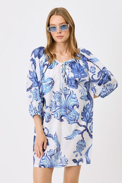 C&City Navy Blue/White Pareo Beach Dress - 22327