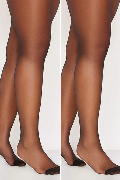 C&City Plus Size 15 Denier Czarny 2-częściowy komplet rajstop