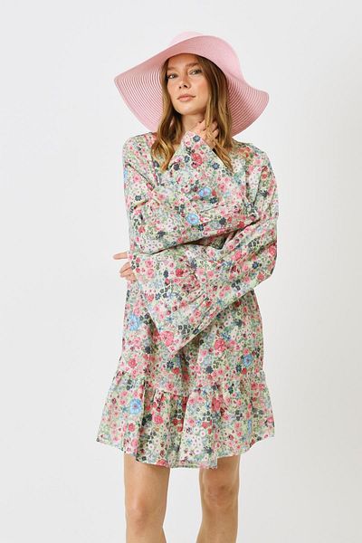 C&City 22329 Model Flower Patterned Pareo Beach Dress