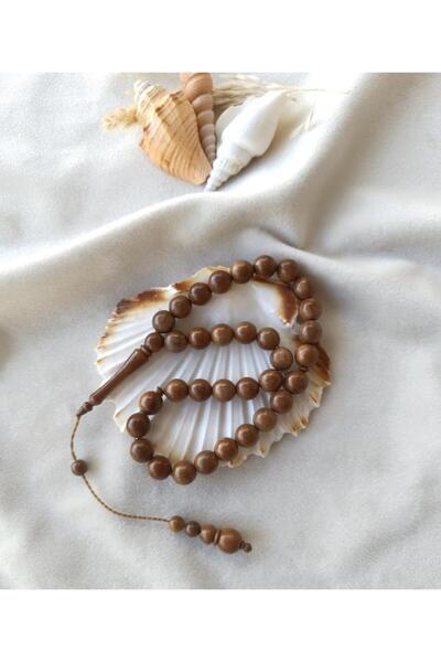 Hd Marketim Чотки 33 штук, 10 мм, кулястий зріз, справжнє дерево кука, чорнію...