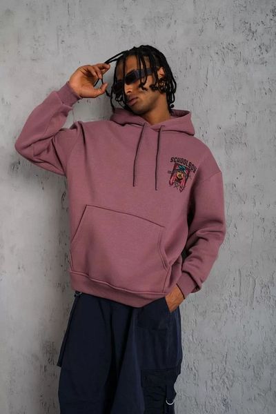 REKA MODA Ανδρικό SCHOOL BOY Dusty Rose με στάμπα με κουκούλα