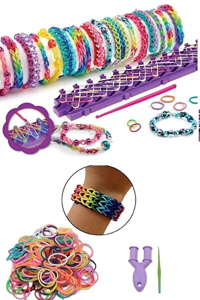 RELATOS 260 Parça Lastik Bileklik Takı Yapma Seti Ve Örgü Tezgahı Rengarenk A...