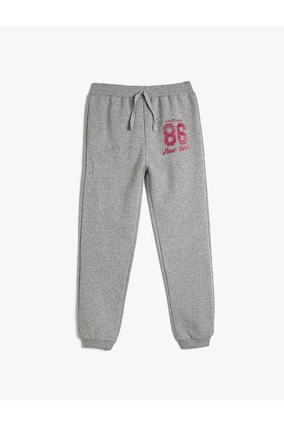 Koton Glitter Printed Jogger Sweatpants - Δέσιμο στη μέση