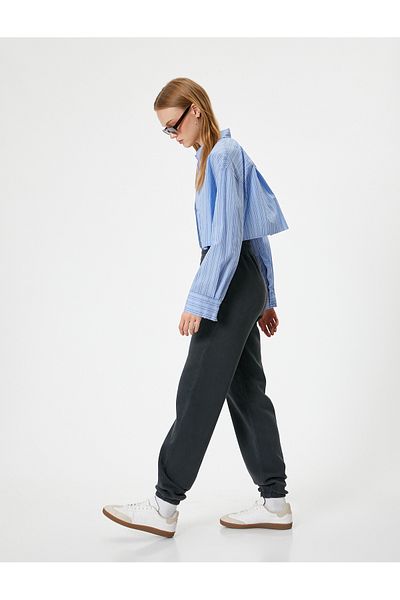 Koton Relax Fit Washed Jogger Sweatpants - Elastic Waist Pocket